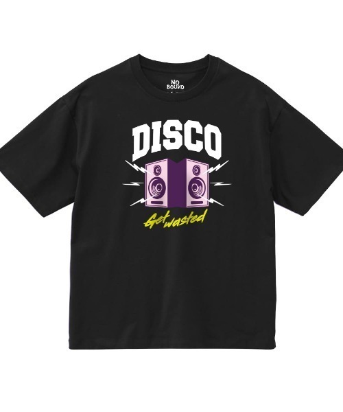 NOBOUND(ノーバウンド)の「NOBOUND(ノーバウンド) 半袖Tシャツ レディース ユニセックス DISCOロゴ イラスト プリント ビッグシルエット Tシャツ 半袖 トップス カットソー ストリート カジュアル(Tシャツ/カットソー・レディース・ホワイト/ブラック/パープル/スモーキーグリーン系・S)」の3枚目の写真