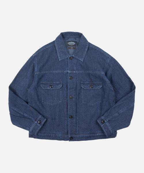 FRIZMWORKS(フリズムワークス)の「SASHIKO DENIM TRUCKER JACKET _ INDIGO(デニムジャケット・メンズ・その他・SMALL/MEDIUM/LARGE/X-LARGE)」の1枚目の写真