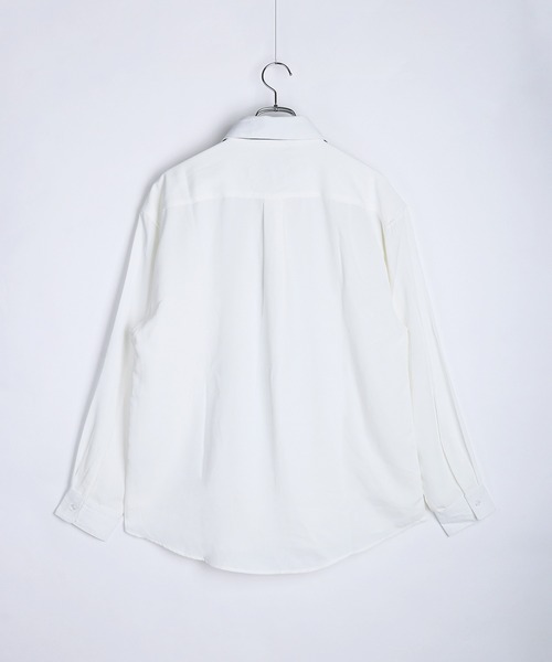 WESTSEA（ウエストシー）の「バラ刺繍ネクタイ付き とろみシャツ オーバーサイズ 長袖シャツ（シャツ/ブラウス・メンズ・ワイン/ホワイト/ブルー・M/L）」の5枚目の写真