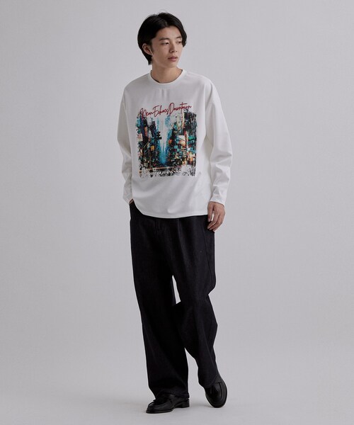 tk.TAKEO KIKUCHI（ティーケータケオキクチ）の「ブラシ刺繍長袖Tシャツ（Tシャツ/カットソー・メンズ・ブラック/ライトグレー/ホワイト・04/03/02）」の5枚目の写真