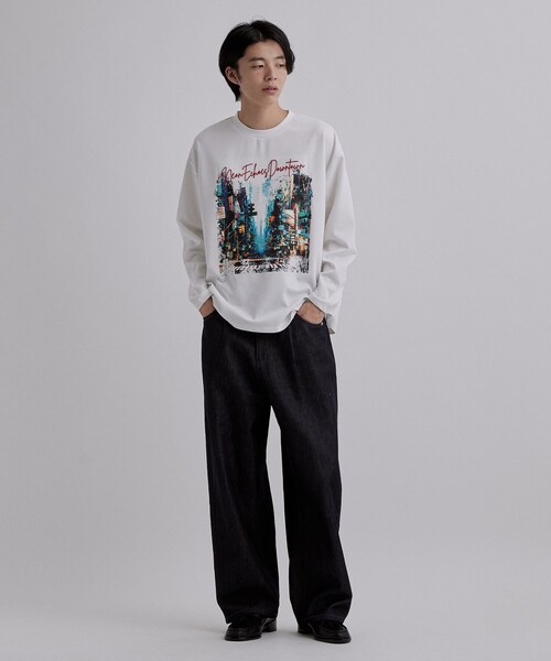 tk.TAKEO KIKUCHI（ティーケータケオキクチ）の「ブラシ刺繍長袖Tシャツ（Tシャツ/カットソー・メンズ・ブラック/ライトグレー/ホワイト・04/03/02）」の6枚目の写真