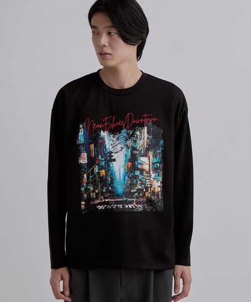 tk.TAKEO KIKUCHI（ティーケータケオキクチ）の「ブラシ刺繍長袖Tシャツ（Tシャツ/カットソー・メンズ・ブラック/ライトグレー/ホワイト・04/03/02）」の12枚目の写真