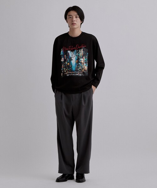 tk.TAKEO KIKUCHI（ティーケータケオキクチ）の「ブラシ刺繍長袖Tシャツ（Tシャツ/カットソー・メンズ・ブラック/ライトグレー/ホワイト・04/03/02）」の14枚目の写真
