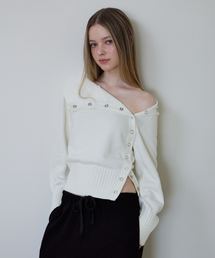 Fold Off Shoulder Knit [Ivory]