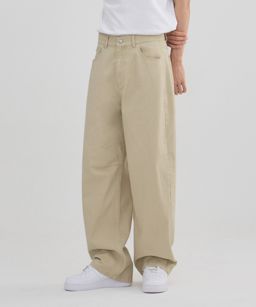 ACSHI(アクシ)の「コットンツイル膝切り替えカーブドパンツ (ライトベージュ)(その他パンツ・メンズ・サンドベージュ・MEDIUM/LARGE/X-LARGE/XX-LARGE)」の5枚目の写真