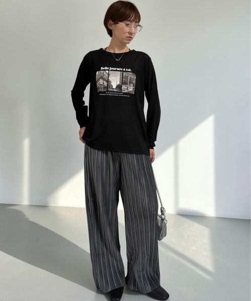 THE SOIS(ソア)の「フォトプリントシアーロンT(Tシャツ/カットソー・レディース・オフホワイト/ブラック・FREE)」の7枚目の写真