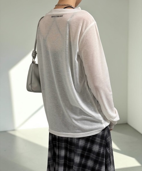 THE SOIS(ソア)の「フォトプリントシアーロンT(Tシャツ/カットソー・レディース・オフホワイト/ブラック・FREE)」の10枚目の写真