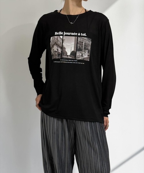 THE SOIS(ソア)の「フォトプリントシアーロンT(Tシャツ/カットソー・レディース・オフホワイト/ブラック・FREE)」の17枚目の写真