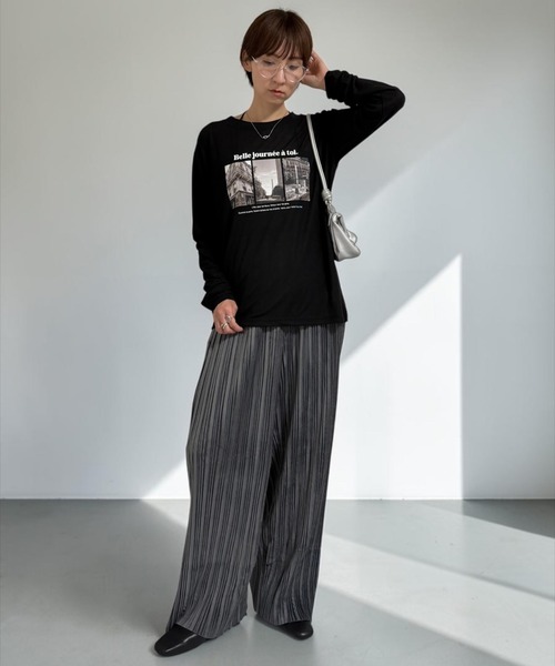 THE SOIS(ソア)の「フォトプリントシアーロンT(Tシャツ/カットソー・レディース・オフホワイト/ブラック・FREE)」の6枚目の写真
