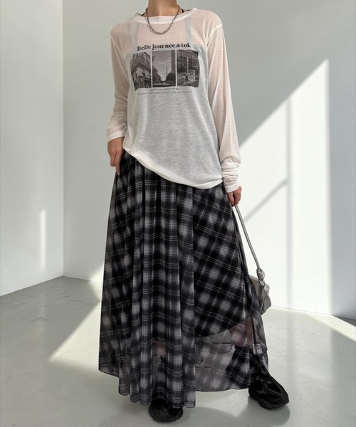 THE SOIS(ソア)の「フォトプリントシアーロンT(Tシャツ/カットソー・レディース・オフホワイト/ブラック・FREE)」の12枚目の写真