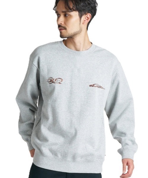 Quiksilver(クイックシルバー)の「クイックシルバー QUIKSILVER MERCURY SWEAT CREW(スウェット・メンズ・ライトグレー/ブラック・L/M/LL)」の1枚目の写真