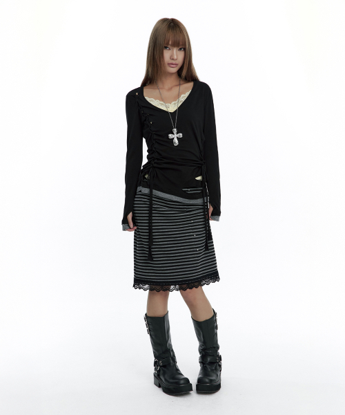ROUGHNECK(ラフネック)の「グランジストラップフーディー ブラック(Tシャツ/カットソー・レディース・その他・MEDIUM/SMALL)」の5枚目の写真