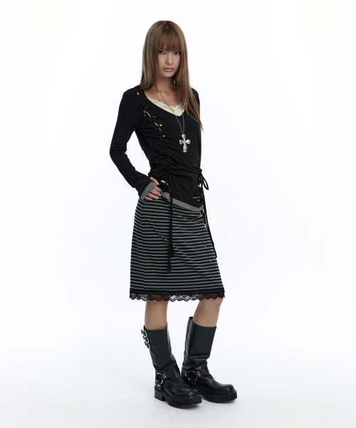 ROUGHNECK(ラフネック)の「グランジストラップフーディー ブラック(Tシャツ/カットソー・レディース・その他・MEDIUM/SMALL)」の6枚目の写真