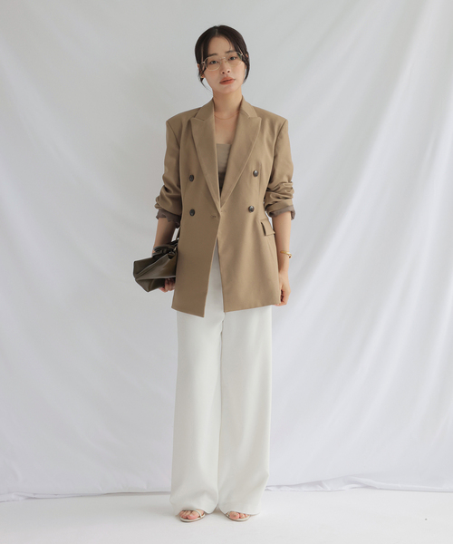 chlal(クラール)の「ハイウエストリラックスパンツ(スラックス・レディース・ブラック/ホワイト・38/36)」の21枚目の写真