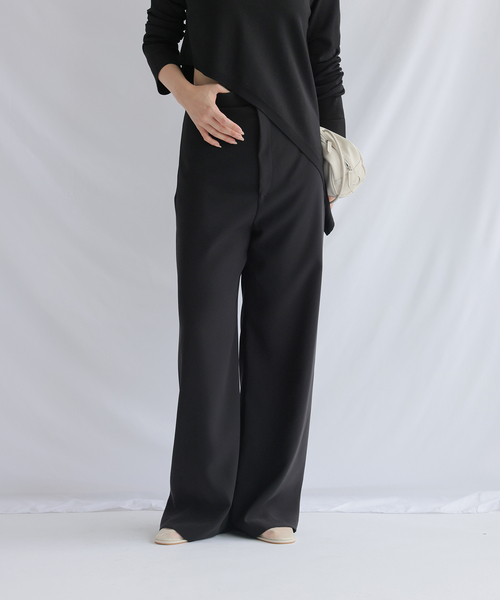 chlal(クラール)の「ハイウエストリラックスパンツ(スラックス・レディース・ブラック/ホワイト・38/36)」の22枚目の写真