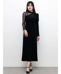 ベロアカットアウトワンピース