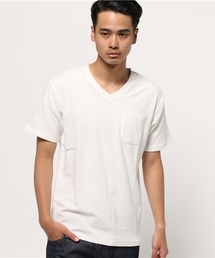 ikka | ジャガードパイル無地VネックTシャツ(Tシャツ/カットソー)
