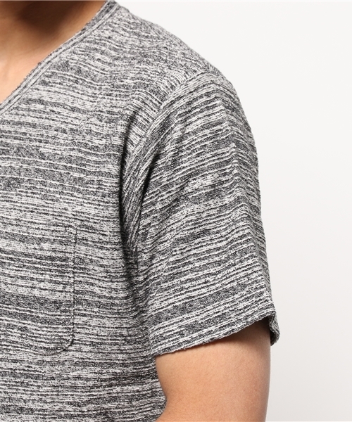 ikka（イッカ）の「ジャガードパイル無地VネックTシャツ（Tシャツ/カットソー・メンズ・ホワイト/ライトグレー/ネイビー/オフホワイト・X-LARGE/MEDIUM/LARGE）」の8枚目の写真