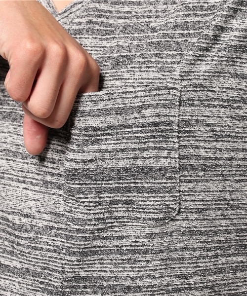 ikka（イッカ）の「ジャガードパイル無地VネックTシャツ（Tシャツ/カットソー・メンズ・ホワイト/ライトグレー/ネイビー/オフホワイト・X-LARGE/MEDIUM/LARGE）」の9枚目の写真