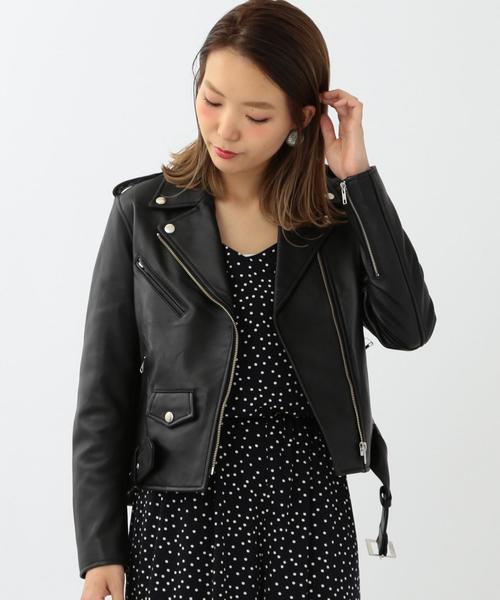 Another Edition(アナザーエディション)の「ラムレザーライダース/AEBC LAMB RIDERS◆(ライダースジャケット・レディース・ブラック/ブラウン・SMALL/MEDIUM)」の2枚目の写真