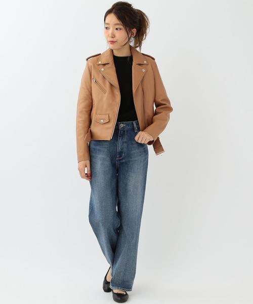 Another Edition(アナザーエディション)の「ラムレザーライダース/AEBC LAMB RIDERS◆(ライダースジャケット・レディース・ブラック/ブラウン・SMALL/MEDIUM)」の5枚目の写真