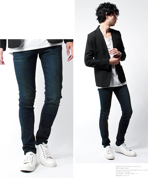 THE CASUAL（カジュアル）の「スキニー メンズ スーパー ストレッチ フィット デニム （デニムパンツ・メンズ・ダークブルー/ネイビー/インディゴブルー/ブラック系その他/グレー/ブルー/ホワイト/ブラック/ダークグレー・XX-LARGE/L/XL/M/S）」の6枚目の写真