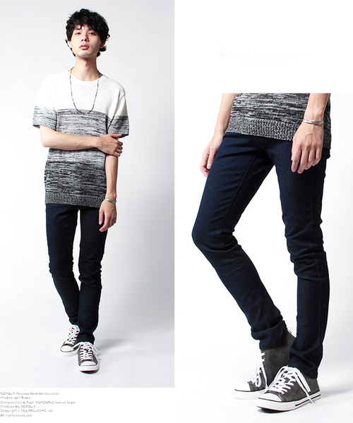 THE CASUAL（カジュアル）の「スキニー メンズ スーパー ストレッチ フィット デニム （デニムパンツ・メンズ・ダークブルー/ネイビー/インディゴブルー/ブラック系その他/グレー/ブルー/ホワイト/ブラック/ダークグレー・XX-LARGE/L/XL/M/S）」の7枚目の写真