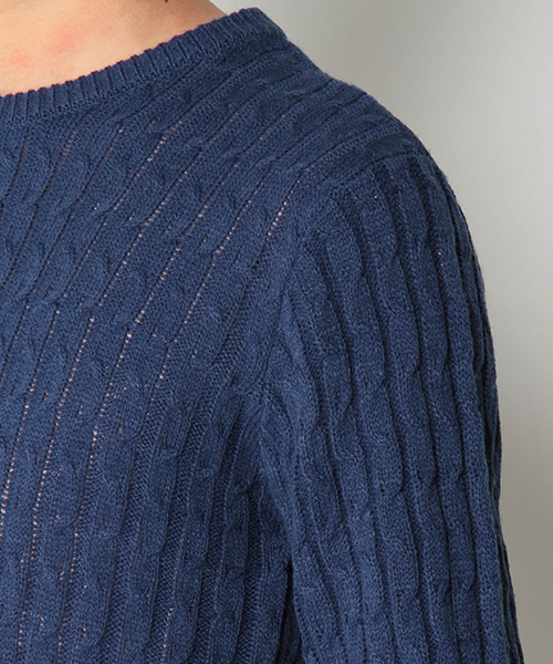 VENCEEXCHANGE（ヴァンスエクスチェンジ）の「ケーブルCNニット（ニット/セーター・メンズ・ホワイト/ネイビー/グレー系その他・LARGE/MEDIUM）」の6枚目の写真