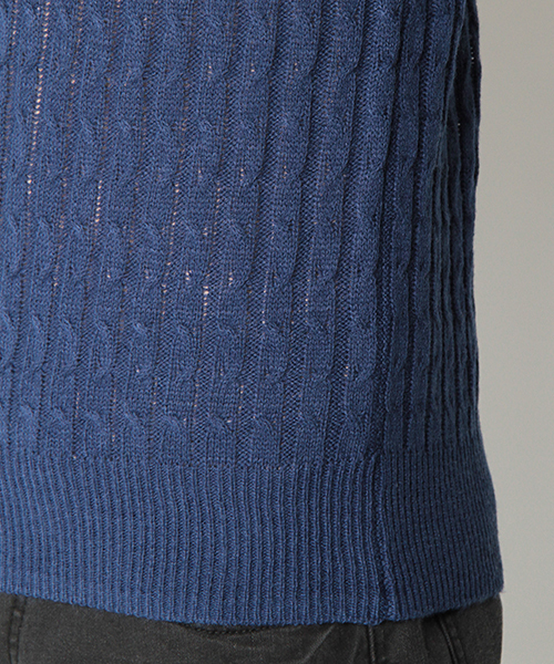 VENCEEXCHANGE（ヴァンスエクスチェンジ）の「ケーブルCNニット（ニット/セーター・メンズ・ホワイト/ネイビー/グレー系その他・LARGE/MEDIUM）」の8枚目の写真