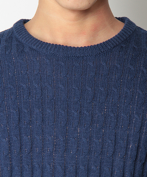 VENCEEXCHANGE（ヴァンスエクスチェンジ）の「ケーブルCNニット（ニット/セーター・メンズ・ホワイト/ネイビー/グレー系その他・LARGE/MEDIUM）」の9枚目の写真