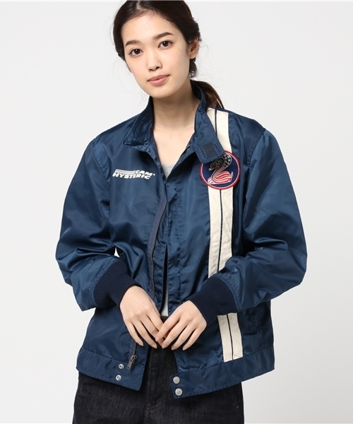 HYSTERIC GLAMOUR（ヒステリックグラマー）の「レーシングJK（ブルゾン・レディース・ホワイト/ブラック/ネイビー・MEDIUM/SMALL）」の21枚目の写真