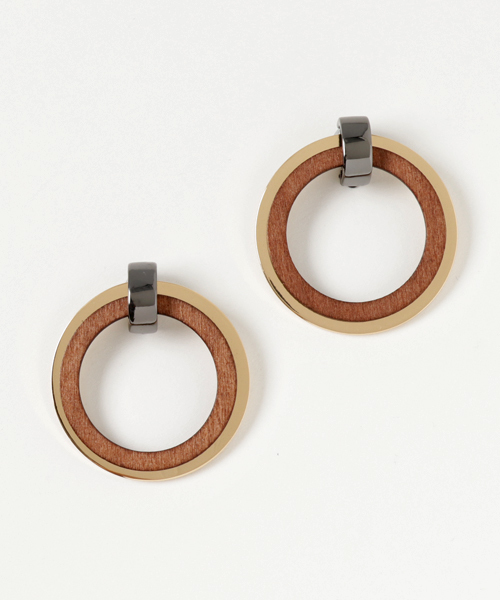 MOUSSY(マウジー)の「W RING EARRING(ピアス(両耳用)・レディース・シルバー/ゴールド・FREE)」の1枚目の写真