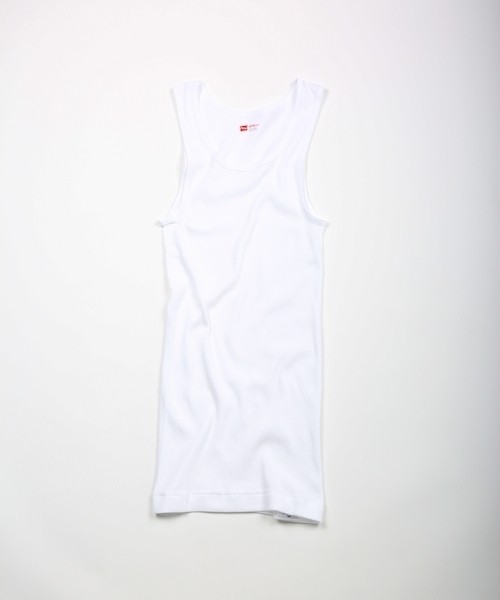 HANES（ヘインズ）の「【HANES/ヘインズ】パック入りリブタンクトップ（2Ｐ）HM2-K701/無地/2枚組み（タンクトップ・メンズ・ホワイト/ブラック/グレー/スミクロ・LARGE/MEDIUM/SMALL）」の6枚目の写真
