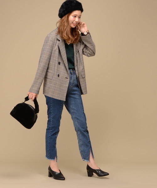 natural couture(ナチュラルクチュール)の「Vネックラメリブニット(ニット/セーター・レディース・グリーン/ブラック/イエロー/ピンク・FREE)」の15枚目の写真