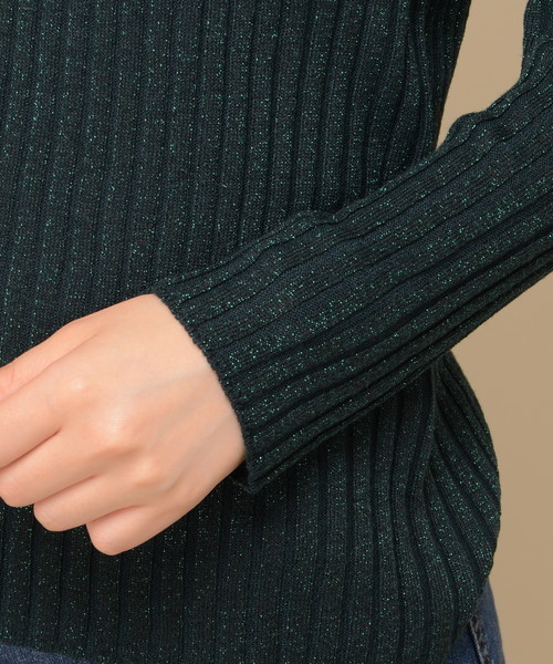 natural couture(ナチュラルクチュール)の「Vネックラメリブニット(ニット/セーター・レディース・グリーン/ブラック/イエロー/ピンク・FREE)」の22枚目の写真