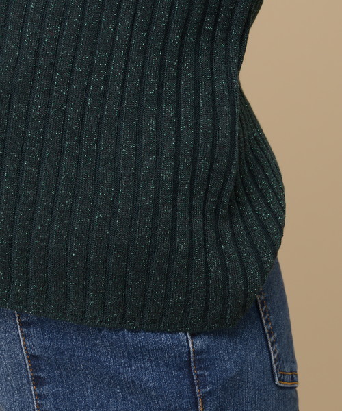 natural couture(ナチュラルクチュール)の「Vネックラメリブニット(ニット/セーター・レディース・グリーン/ブラック/イエロー/ピンク・FREE)」の11枚目の写真
