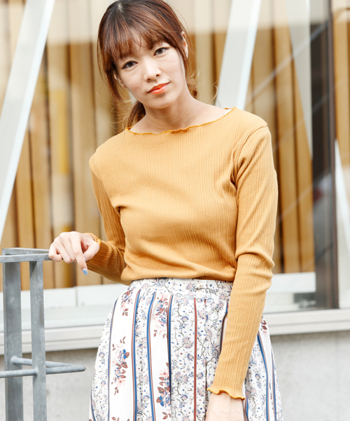 RAY CASSIN（レイカズン）の「ランダムテレコプルオーバー（Tシャツ/カットソー・レディース・ブラック/オフホワイト/ピンク/マスタード・FREE）」の14枚目の写真