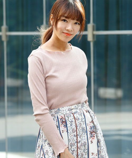 RAY CASSIN（レイカズン）の「ランダムテレコプルオーバー（Tシャツ/カットソー・レディース・ブラック/オフホワイト/ピンク/マスタード・FREE）」の16枚目の写真