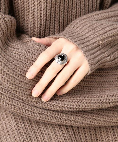 Harpo（ハーポ）の「＜HARPO＞ハート×ストーンモチーフ シルバーリング 