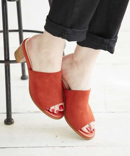 WA ORiental TRaffic（ダブルエーオリエンタルトラフィック）の「春夏★スエードミュールサンダル★8656（サンダル・レディース・ベージュ/レッド/ブラック・L/LL/M/S/3L/SS）」の3枚目の写真