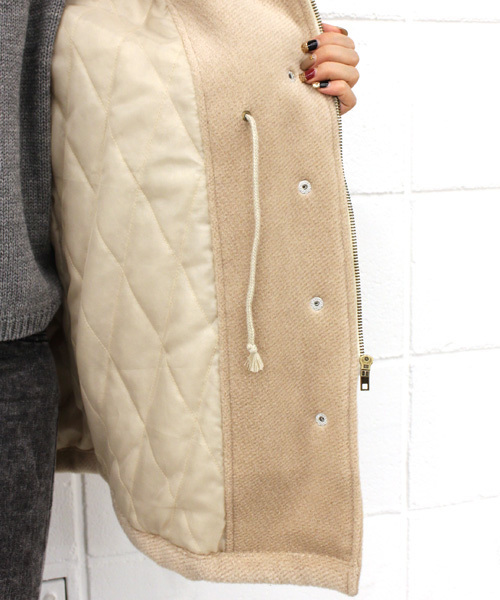 mystic（ミスティック）の「BIGフードボアコート（その他アウター・レディース・ブラック/キャメル/ベージュ・ﾌﾘ-）」の14枚目の写真