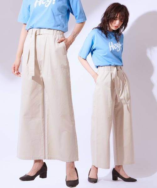 CIAOPANIC(チャオパニック)の「コットンギャバワイドパンツ(その他パンツ・レディース・アイボリー/ベージュ/ネイビー・FREE)」の2枚目の写真