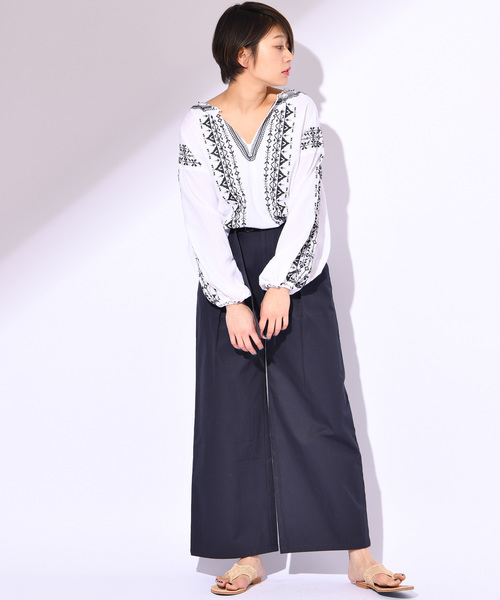 CIAOPANIC(チャオパニック)の「コットンギャバワイドパンツ(その他パンツ・レディース・アイボリー/ベージュ/ネイビー・FREE)」の14枚目の写真