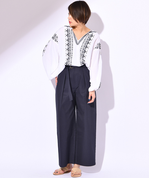 CIAOPANIC(チャオパニック)の「コットンギャバワイドパンツ(その他パンツ・レディース・アイボリー/ベージュ/ネイビー・FREE)」の18枚目の写真