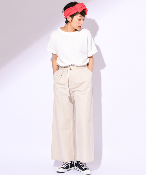 CIAOPANIC(チャオパニック)の「コットンギャバワイドパンツ(その他パンツ・レディース・アイボリー/ベージュ/ネイビー・FREE)」の12枚目の写真