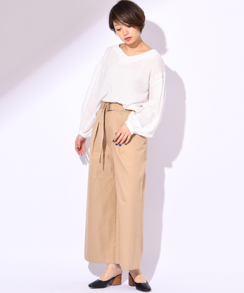 CIAOPANIC(チャオパニック)の「コットンギャバワイドパンツ(その他パンツ・レディース・アイボリー/ベージュ/ネイビー・FREE)」の17枚目の写真