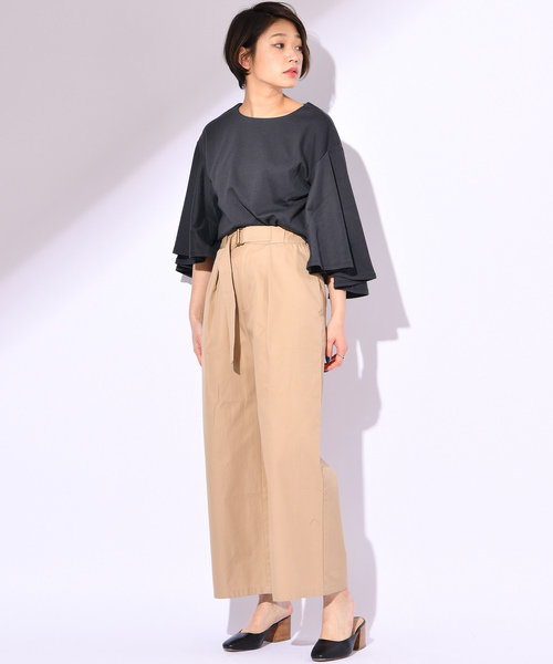 CIAOPANIC(チャオパニック)の「コットンギャバワイドパンツ(その他パンツ・レディース・アイボリー/ベージュ/ネイビー・FREE)」の10枚目の写真