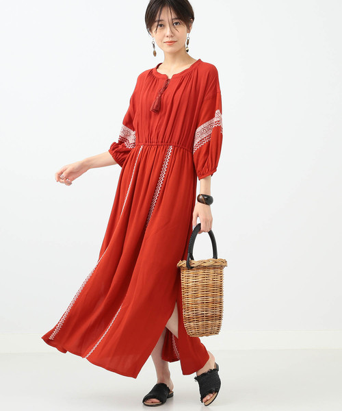 Ray Beams レイビームス の Ray Beams シシュウ ペザント マキシワンピース ワンピース Wear