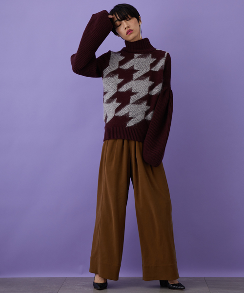 STUDIOUS(ステュディオス)の「【STUDIOUS】フィブリルストレッチハイウエストタックパンツ(その他パンツ・レディース・ブラック/マルチ/キャメル・0/1)」の7枚目の写真