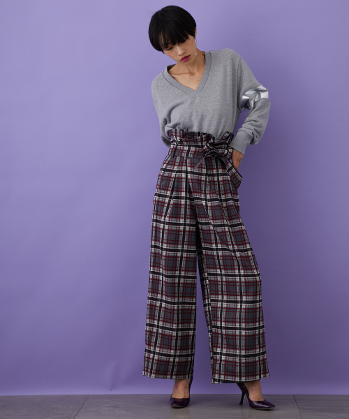 STUDIOUS(ステュディオス)の「【STUDIOUS】フィブリルストレッチハイウエストタックパンツ(その他パンツ・レディース・ブラック/マルチ/キャメル・0/1)」の8枚目の写真